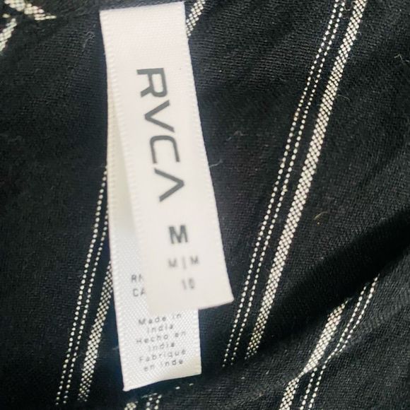 RVCA Pop Out Jumpsuit Black White Sleeveless M Pockets - Picture 13 of 13